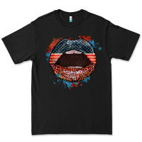 Black American flag lips 4th of july Premium Tee - FaDigitalArtStudio