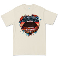 American Flag Lips 4th Of July Premium Tee | Teevron