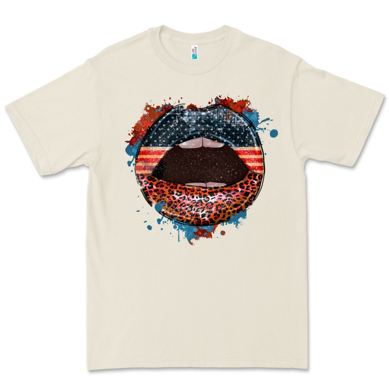 American Flag Lips 4th Of July Premium Tee by FaDigitalArtStudio | Teevron