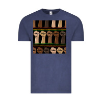 Vintage Denim melanin rised fist seamless pattern Vintage Tee - BundleAndBundleShop