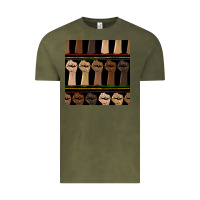 Vintage Olive melanin rised fist seamless pattern Vintage Tee - BundleAndBundleShop