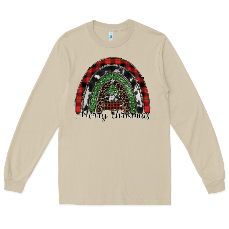 Merry Christmas Rainbow Long Sleeve Tee by CowhideDigitalArt | Teevron