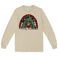 Mushroom Merry Christmas rainbow Long Sleeve Tee - CowhideDigitalArt