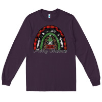Plum Merry Christmas rainbow Long Sleeve Tee - CowhideDigitalArt