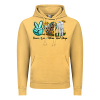 Vintage Mustard Peace Love Merino Wool Sheep Vintage Hoodie - LillyAllenDesigns