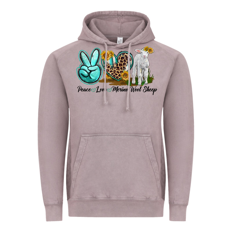 Peace Love Merino Wool Sheep Vintage Hoodie by LillyAllenDesigns | Teevron