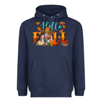 Navy hello fall heifer cow Heavyweight Hoodie - RanaPortraitStore