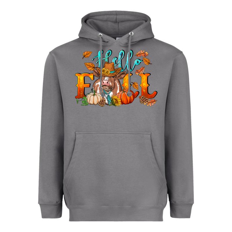Hello Fall Heifer Cow Heavyweight Hoodie by RanaPortraitStore | Teevron