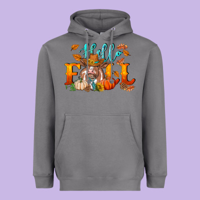 Hello Fall Heifer Cow Heavyweight Hoodie Designed By Ranaportraitstore