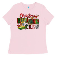 Bubblegum Pink Christmas baking crew Ladies Tee - FaDigitalArtStudio
