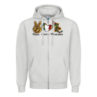 Dove Grey Peace Love Mexicana Zipper Hoodie - RanaPortraitStore