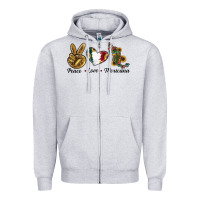 Heather Grey Peace Love Mexicana Zipper Hoodie - RanaPortraitStore