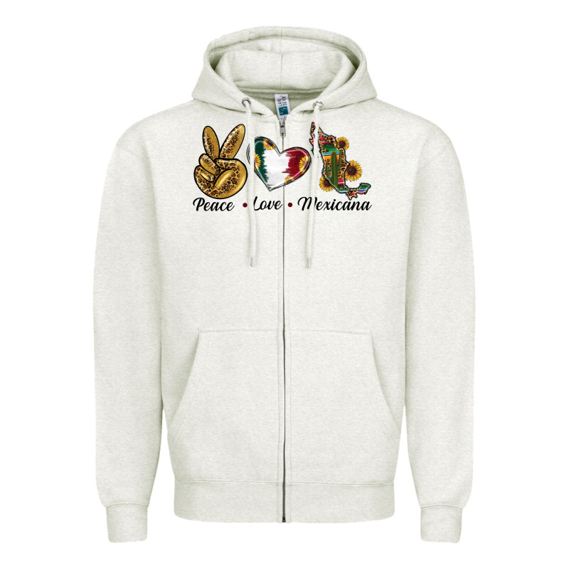 Peace Love Mexicana Zipper Hoodie by RanaPortraitStore | Teevron