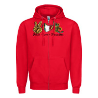 Red Peace Love Mexicana Zipper Hoodie - RanaPortraitStore
