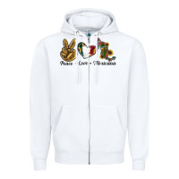 White Peace Love Mexicana Zipper Hoodie - RanaPortraitStore