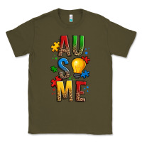 Army Green ausome autism Classic Tee - OliviaCreatesArt