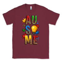 Burgundy ausome autism Classic Tee - OliviaCreatesArt