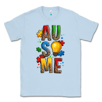 Dusty Blue ausome autism Classic Tee - OliviaCreatesArt