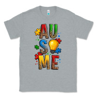 Heather Grey ausome autism Classic Tee - OliviaCreatesArt