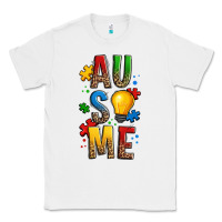 White ausome autism Classic Tee - OliviaCreatesArt