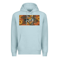 Blue Mist texas map bull skull sunflower leopard licence plate Premium Hoodie - Artiststas