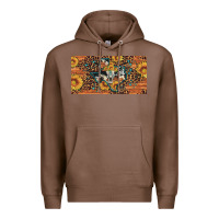 Chestnut texas map bull skull sunflower leopard licence plate Premium Hoodie - Artiststas