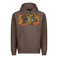 Coffee texas map bull skull sunflower leopard licence plate Premium Hoodie - Artiststas