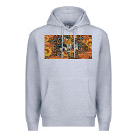 Heather Grey texas map bull skull sunflower leopard licence plate Premium Hoodie - Artiststas
