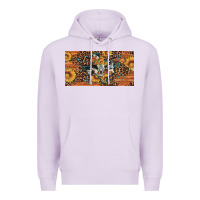 Lilac texas map bull skull sunflower leopard licence plate Premium Hoodie - Artiststas