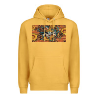 Mustard texas map bull skull sunflower leopard licence plate Premium Hoodie - Artiststas