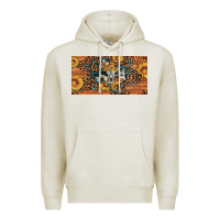 Oatmeal Heather texas map bull skull sunflower leopard licence plate Premium Hoodie - Artiststas