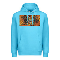 Ocean Blue texas map bull skull sunflower leopard licence plate Premium Hoodie - Artiststas