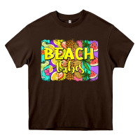 Chocolate Brown beach vibes summer brushstroke Heavy Core Tee - Jasminsmagicworld