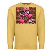 Antique Gold valentines day western hearts and sunflowers Premium Sweatshirt - Jasminsmagicworld