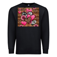 Black valentines day western hearts and sunflowers Premium Sweatshirt - Jasminsmagicworld