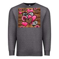 Charcoal Heather valentines day western hearts and sunflowers Premium Sweatshirt - Jasminsmagicworld