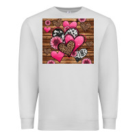 Dove Grey valentines day western hearts and sunflowers Premium Sweatshirt - Jasminsmagicworld
