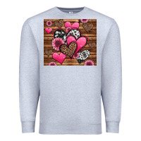 Heather Grey valentines day western hearts and sunflowers Premium Sweatshirt - Jasminsmagicworld