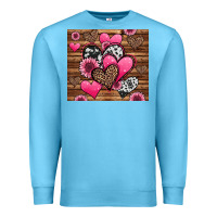 Ocean Blue valentines day western hearts and sunflowers Premium Sweatshirt - Jasminsmagicworld