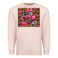 Pale Pink valentines day western hearts and sunflowers Premium Sweatshirt - Jasminsmagicworld