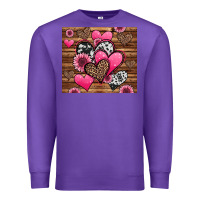 Purple valentines day western hearts and sunflowers Premium Sweatshirt - Jasminsmagicworld