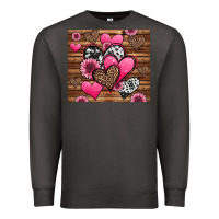 Smoke valentines day western hearts and sunflowers Premium Sweatshirt - Jasminsmagicworld