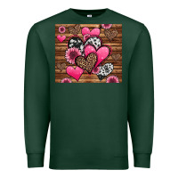 Sports Green valentines day western hearts and sunflowers Premium Sweatshirt - Jasminsmagicworld