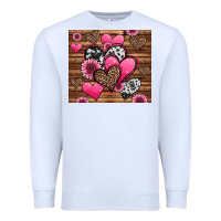 White valentines day western hearts and sunflowers Premium Sweatshirt - Jasminsmagicworld