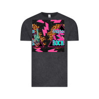 Vintage Black freedom rocks seamless pattern Vintage Tee - BundleAndBundleShop