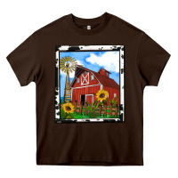 Chocolate Brown rustic western barn olivia Heavy Core Tee - OliviaCreatesArt