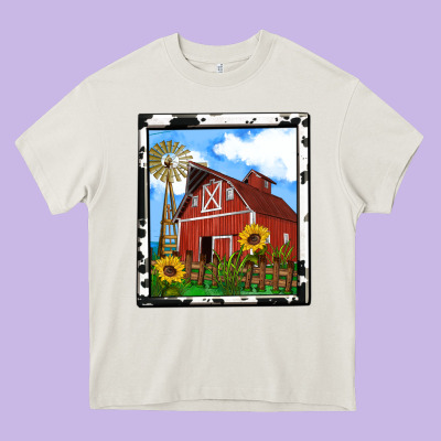 Rustic Western Barn Olivia Heavy Core Tee Designed By Oliviacreatesart
