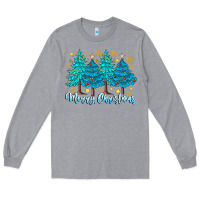 Heather Grey Merry Christmas Long Sleeve Tee - CowhideDigitalArt