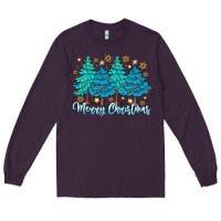 Plum Merry Christmas Long Sleeve Tee - CowhideDigitalArt