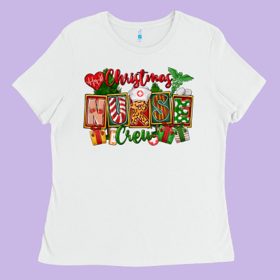 Christmas Nurse Crew Ladies Tee Designed By Fadigitalartstudio
